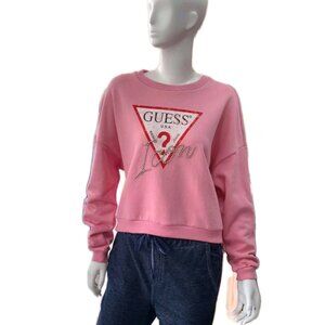 GUESS ICON PINK SWEATSHIRT SIZE LARGE